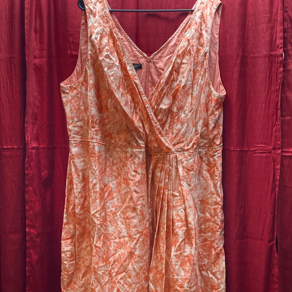 SOLD - Talbots Womens Coral Peach Sleeveless Dress Size Plus 22w